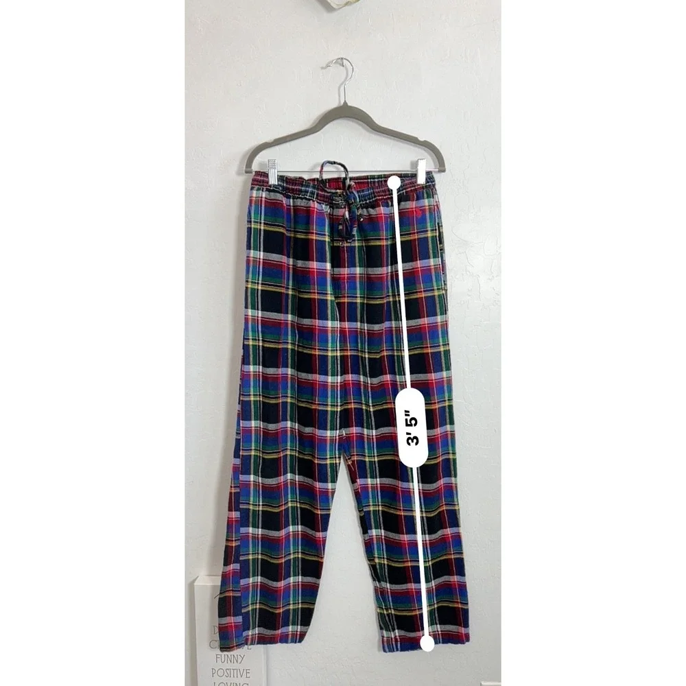 Polo Ralph Lauren plaid cotton pajama pants L drawstring elastic waist lounge